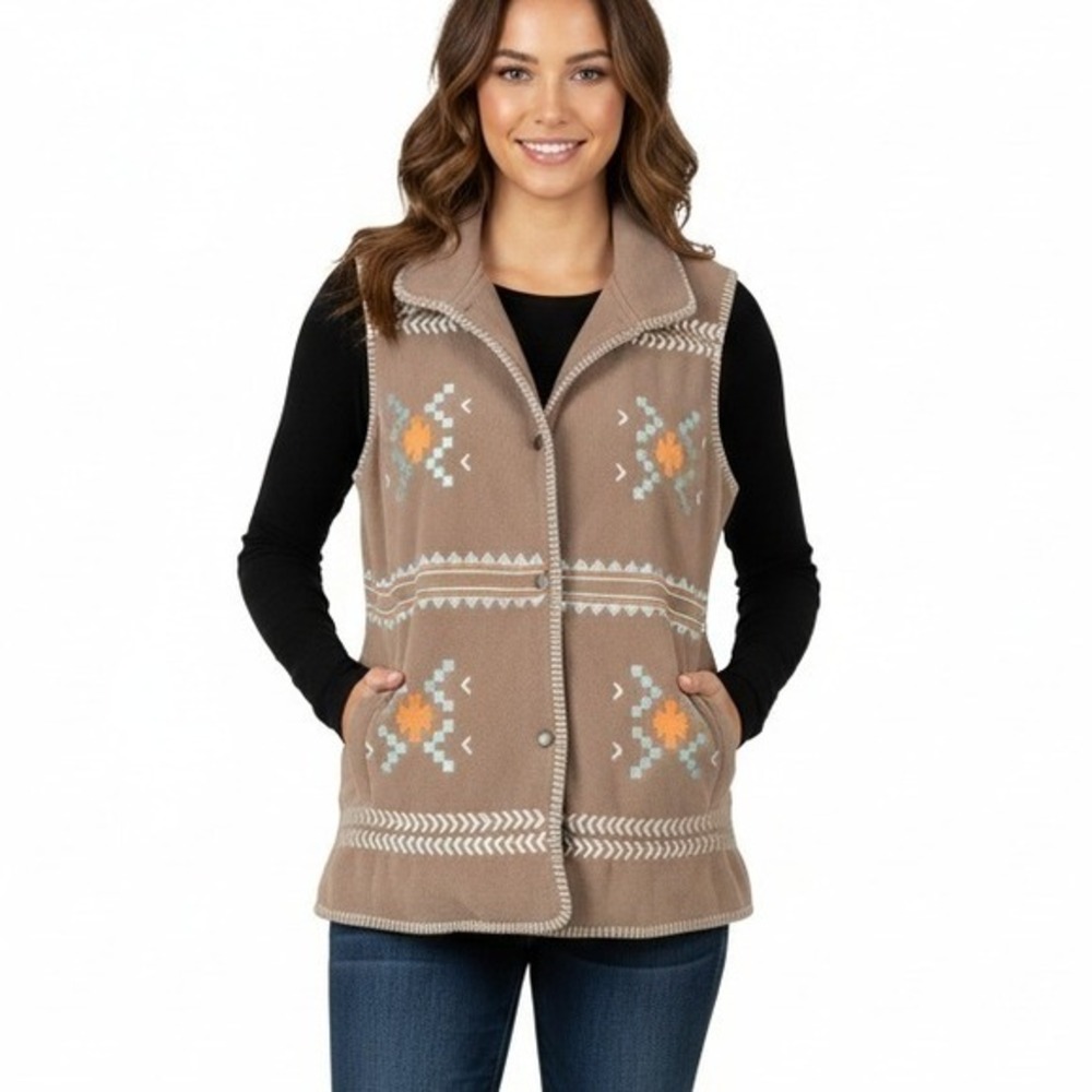 Outback Company Vest Womens Medium Fleece Aztec Western Southwestern